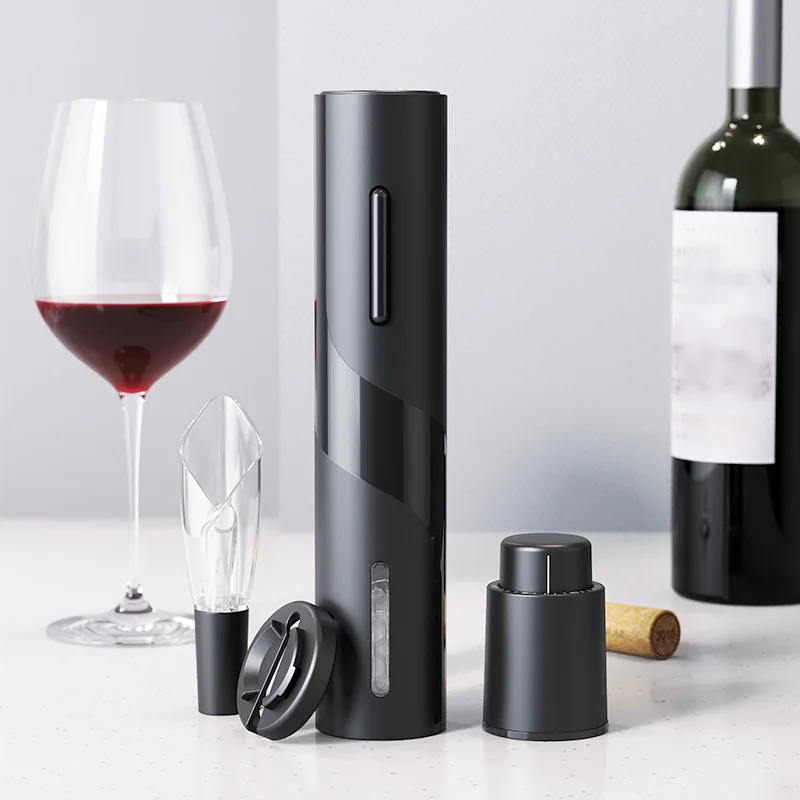 Sacacorchos el&eacute;ctrico para abrir botellas de vino tinto, Kit de decantador r&aacute;pido autom&aacute;tico, cortador de papel de aluminio, herramienta de cocina, 24 piezas-0