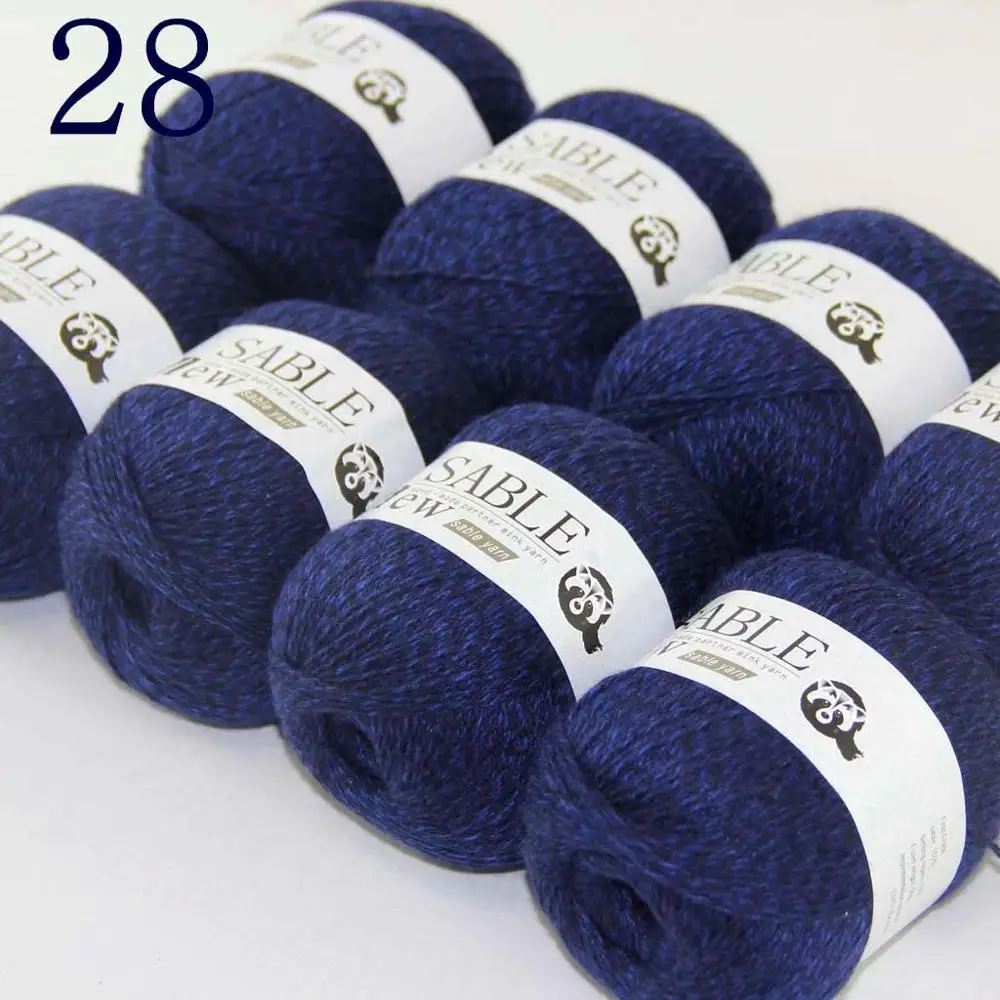 

Sale Super Soft 8X50g Pure Sable Cashmere Wrap Shawls Hand Knit Wool Crochet Yarn Navy Black 243-28-8