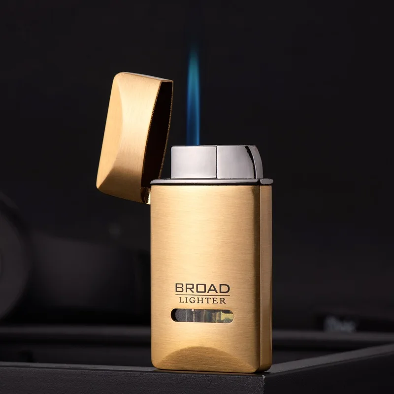

Flame Inflatable Windproof Lighter Visible Gas Ultra-thin Creative Personality Metal Men