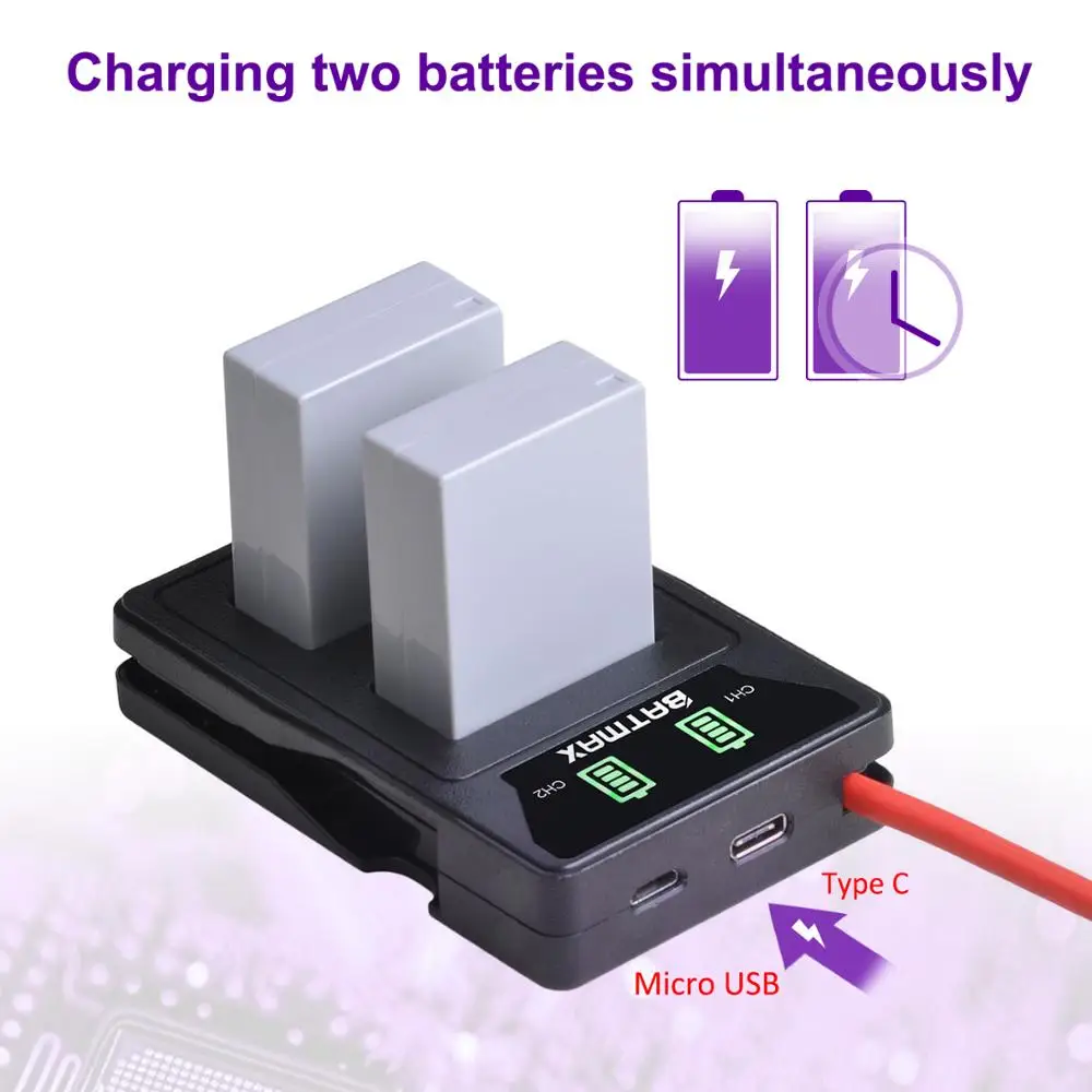 Аккумулятор Batmax NB-10L NB10L + двойное зарядное устройство светодиодный Тором с портом