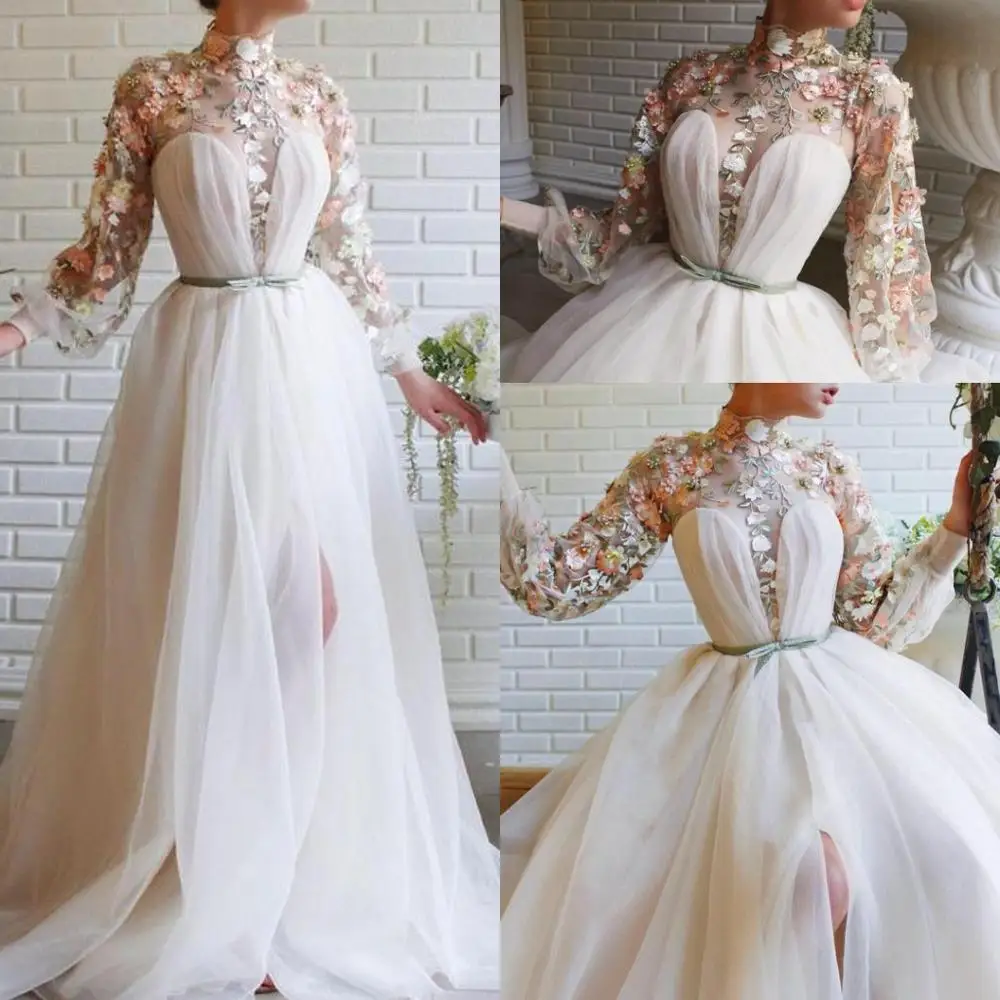 Выпускные платья принцессы с длинным рукавом 2020 Современные вечерние высокой