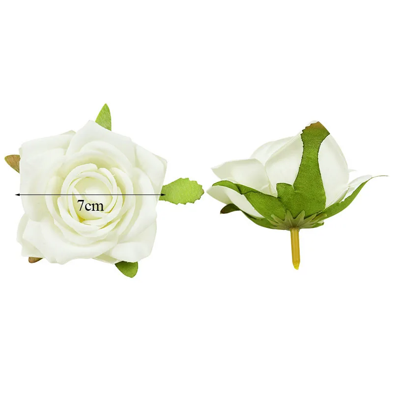

5pcs 7cm Artificial Rose Faux Silk Flower Heads For Wedding Party Decorative DIY Wreath Gifts Box Scrapbooking Fake Flowers