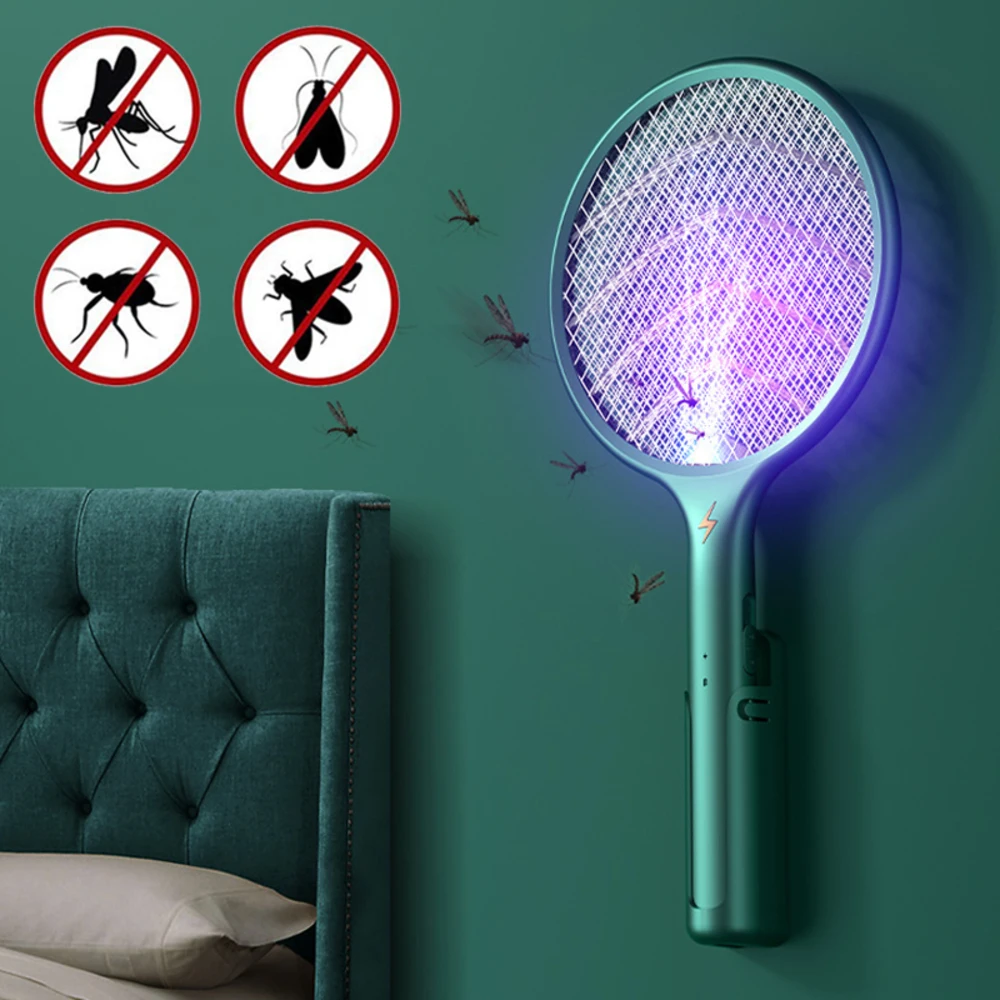 

Mosquito Killer Mosquitoes Lamp Electric Fly Swatter Handheld Electronic Swat Bug Mosquito Insect Wasp Zapper Killer USB 3 Layer