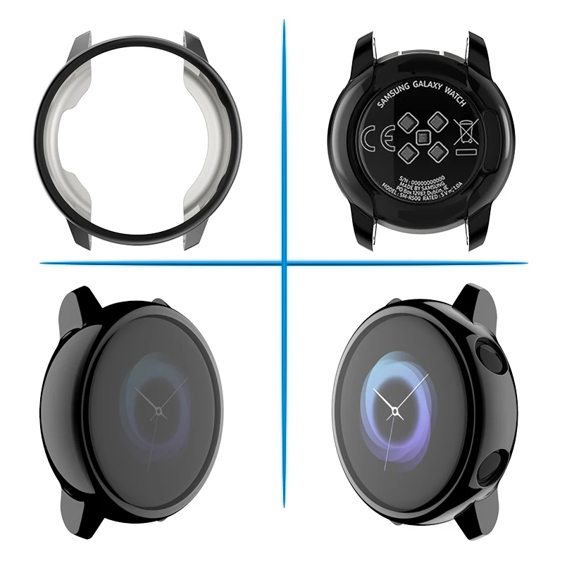 Мягкий чехол из ТПУ для samsung Galaxy Watch Active, Защитная пленка для экрана, 8 цветов, защитный чехол для Galaxy Active, 40 мм, SM-R500
