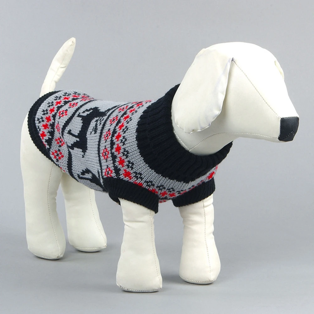 Свитер для домашних животных с высоким воротником и узором в виде лося одежда