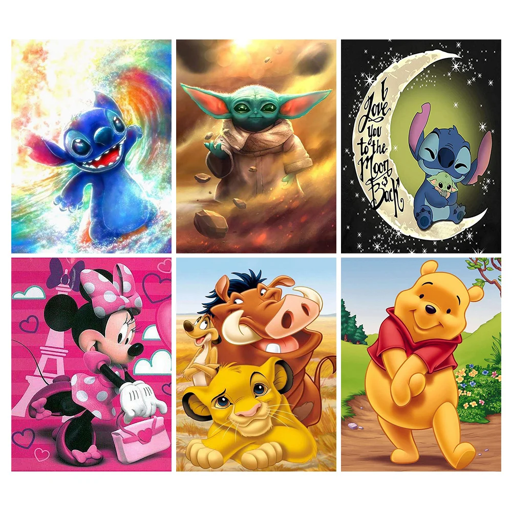 

Disney Diamond Painting Cross Stitch Cartoon Lilo&Stitch 5D Diamond Embroidery Mickey Mouse Picture Rhinestones Home Decor Art