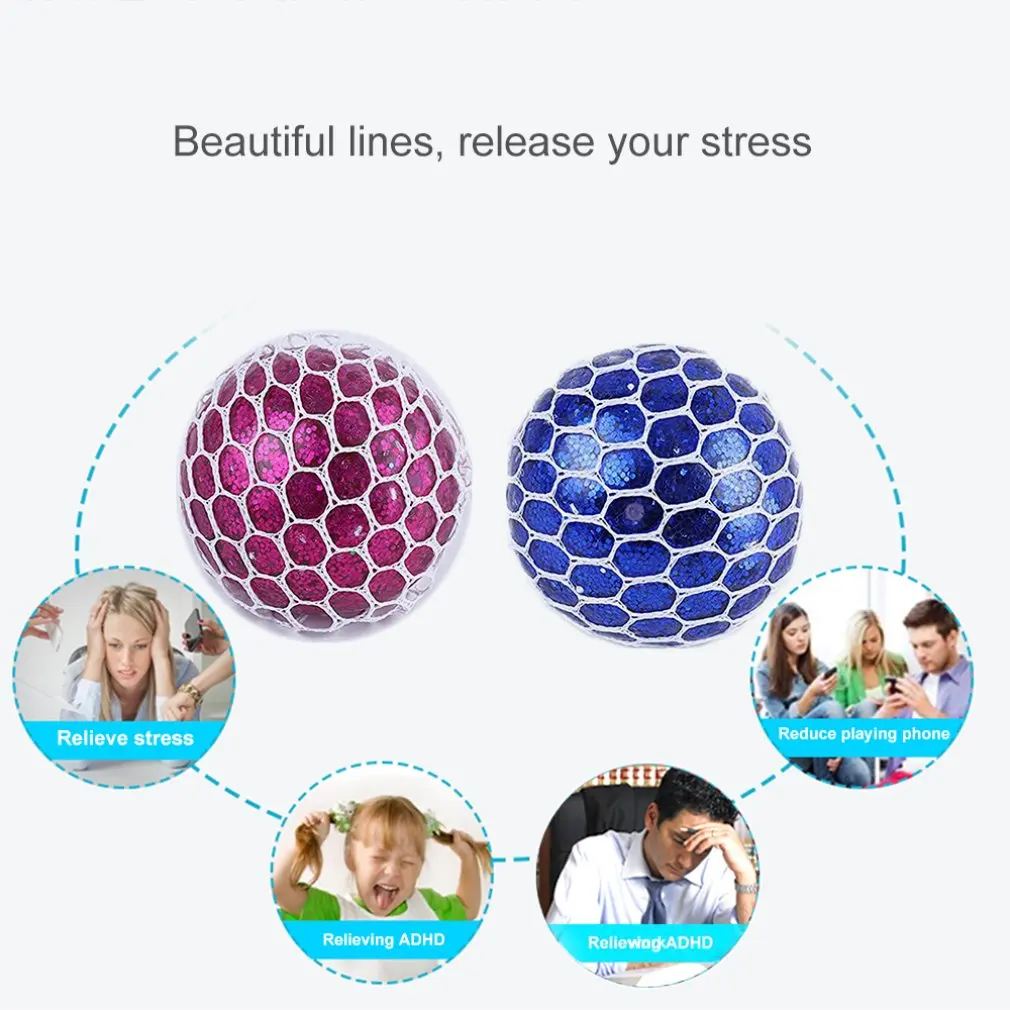 

Vent Hand-squeezed Squeeze Toys Colored Beads Grape Balls Tricky Decompression Toys Funny Creative Water Polo