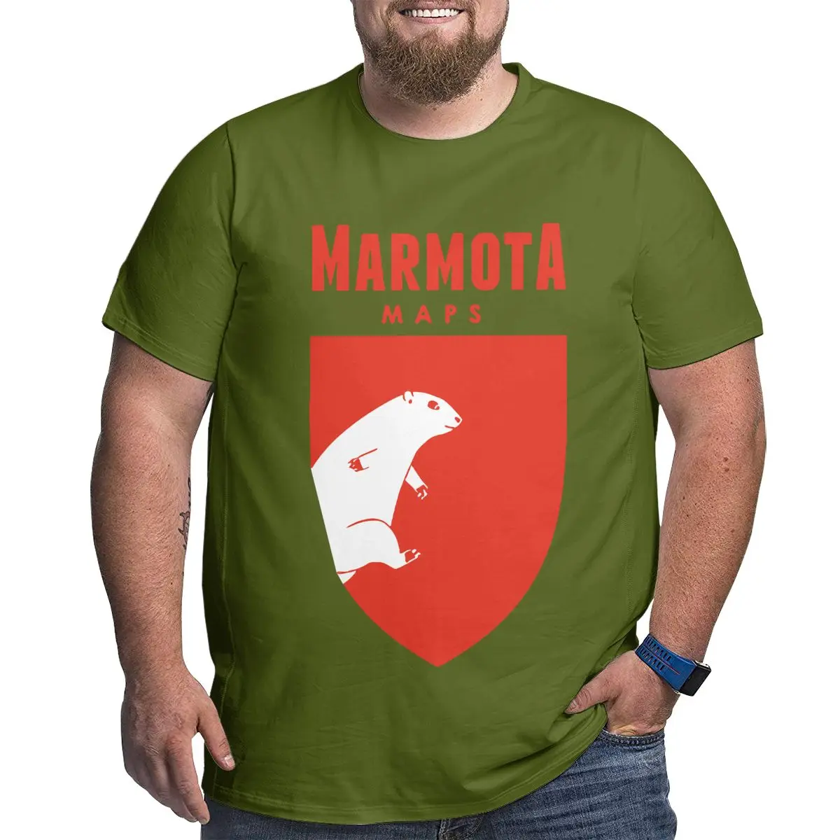 

The Marmot Hiking Red Shield Logo T-shirt Brand Loose Summer Half-sleeved Trend Streetwear Oversized t-shirt 6xl 5xl