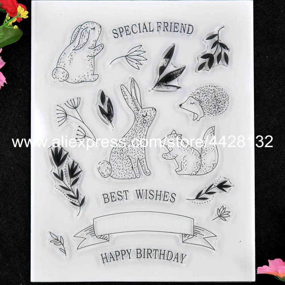 С Днем Рождения специальный друг наилучшие пожелания кролик скрапбук фото карты