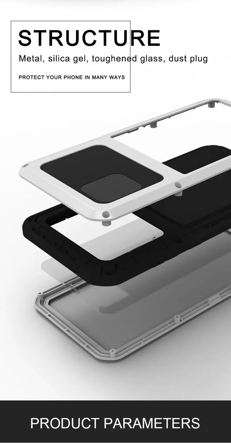 

LOVE MEI For Samsung Galaxy Note 10 Lite 6.7 Inch Case Shock Dirt Proof Water Resistant Metal Armor Cover Phone Case