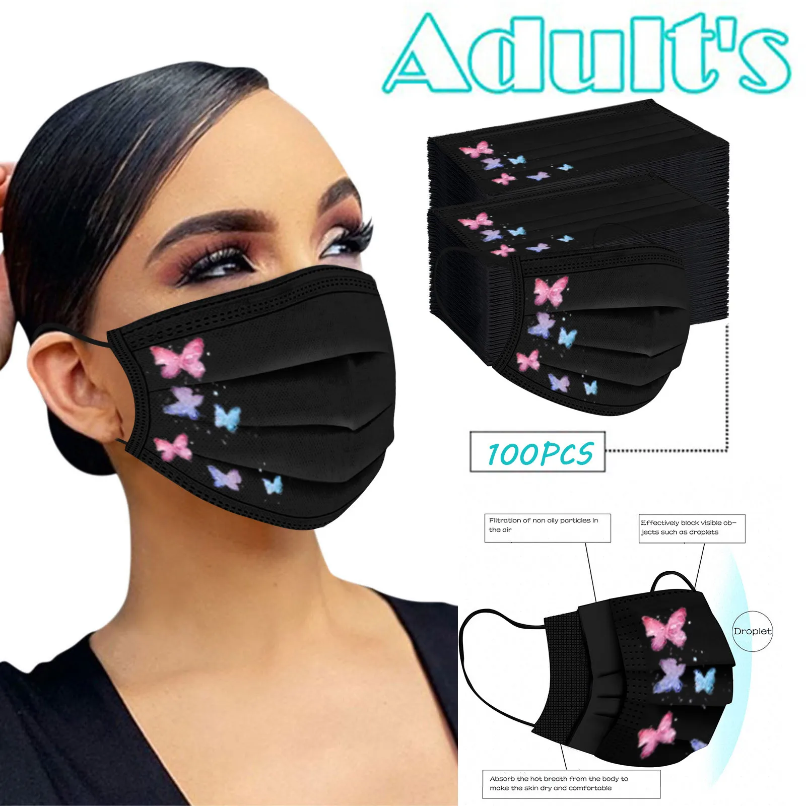 Маска для взрослых женщин мужчин одноразовая маска лица 3Ply Ear Loop 10 шт. Mascarilla