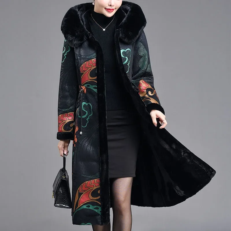 Новые зимние меховые куртки женские двусторонние широкие пальто средней длины