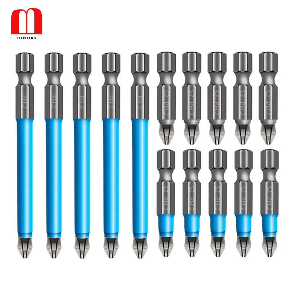 

BINOAX 5/10 Pcs S2 Cross Non-slip Drill Bits Batch Head PH2 Magnetic Screwdriver Set Strong Wind Batch Head 25-150mm