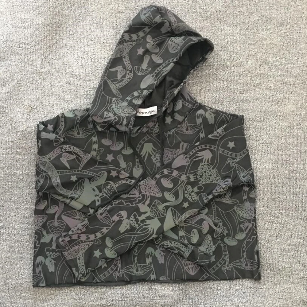 Красочные Светоотражающие Пуловеры и штаны с принтом грибов из мультфильма для