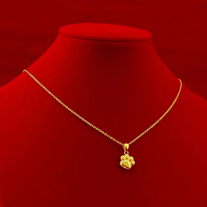 Женское Ожерелье из 18-каратного золота 100% пробы с котенком | Украшения и