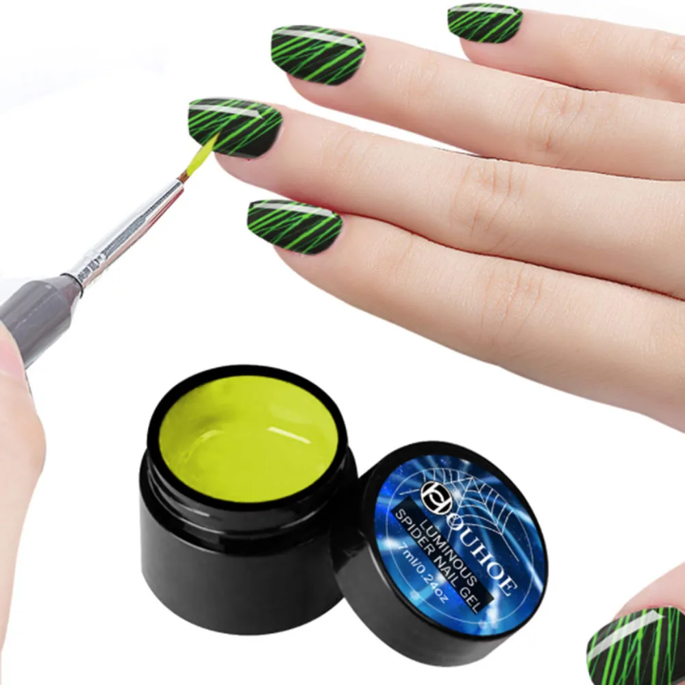 Гель-лак для рисования ногтей светящийся матовый клей флуоресцентная линия