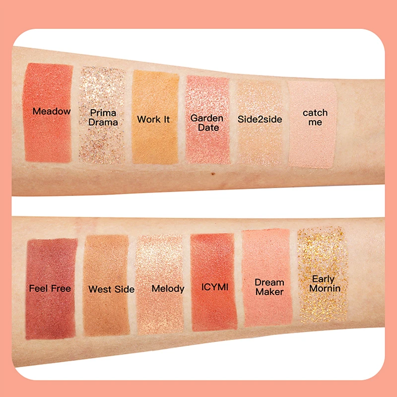 Палитра теней для век Colourpop 12 цветов блестящие тени матовые косметический макияж