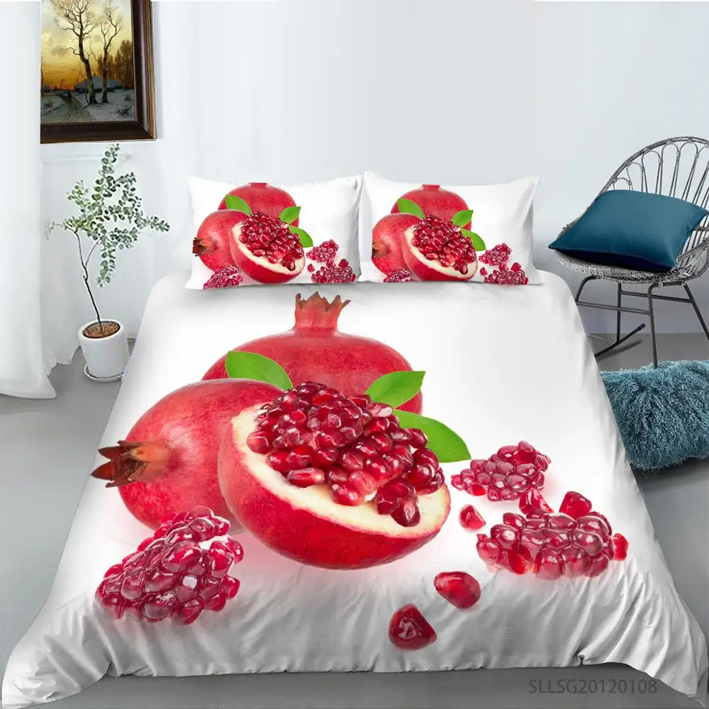 

Kiwi Fruits Duvet Cover Set Fresh Kiwi Bedding for Kids Boys Girls White Quilt Cover Queen Home Textiles 2/3 pcs Dropshipping