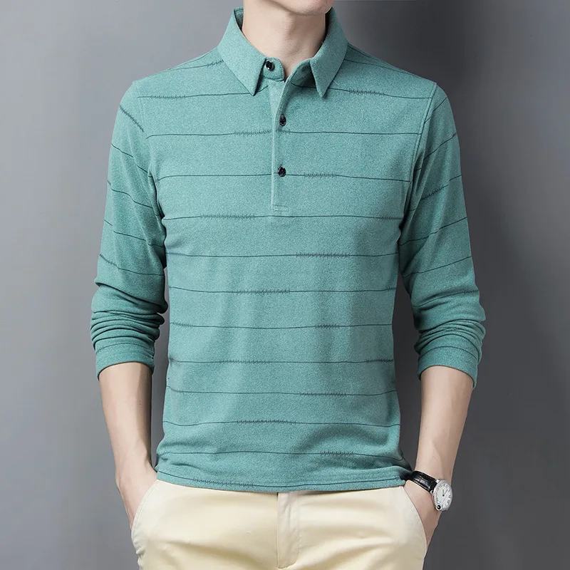 

The new spring super soft long-sleeved POLO shirt. Business casual loose polo shirt. polo shirt