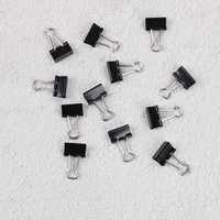 12pcs black metal paper clip binder clips notes file letter photo binding office stationery supplies