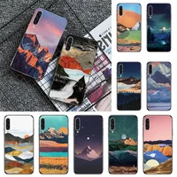 aesthetic art mountain scenery phone case for samsung galaxy a s note 10 7 8 9 20 30 31 40 50 51 70 71 21 s ultra plus