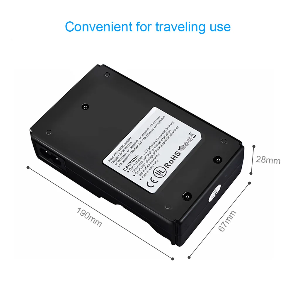 Зарядное устройство PALO универсальное для аккумуляторных батарей AA AAA 4 слота с ЖК