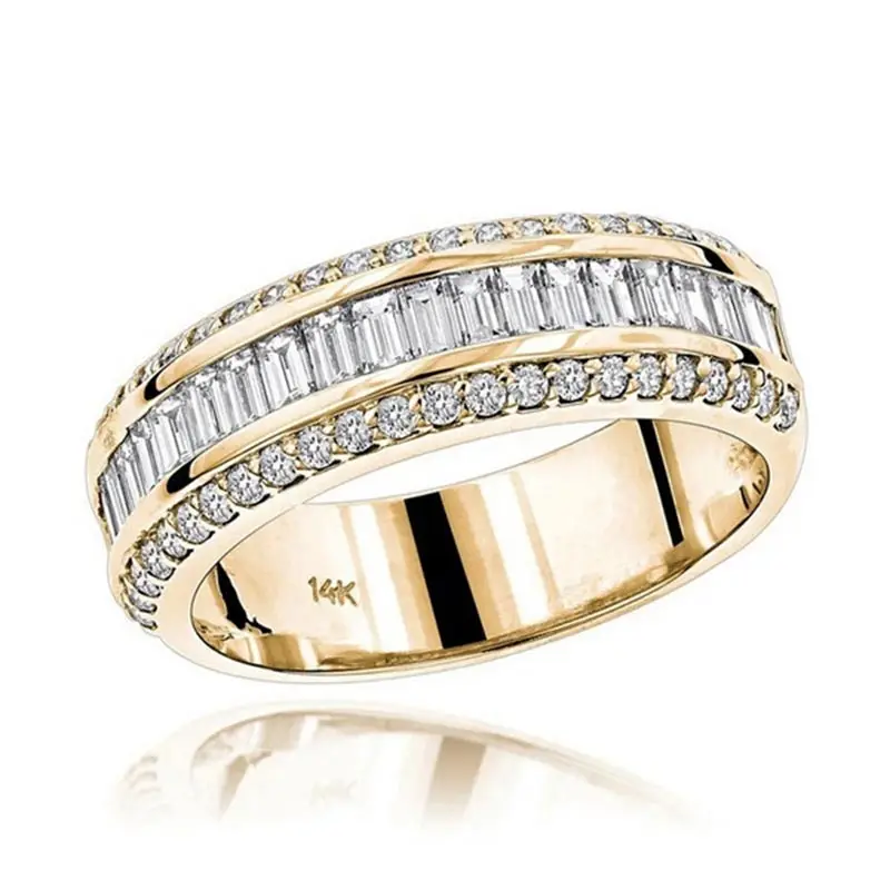 

Yellow Gold Color Clear Crystal Rings for Women 2021 New Arrivals Trendy Female Wedding Jewelry Accessories Gifts Wholesale