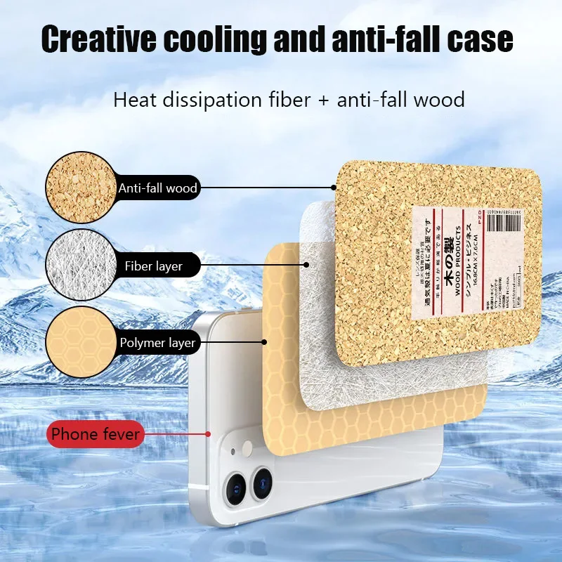 For iphone 12 series mobile phone case new iPhone12 full cover heat dissipation promax liquid soft silicone mini wooden case
