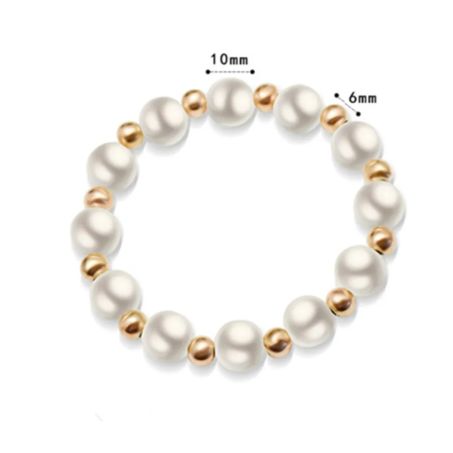 

6mm Stainless Steel Ball Chain Bracelet Simulated Pearl Beaded Bracelet Homme Luxury Jewelry