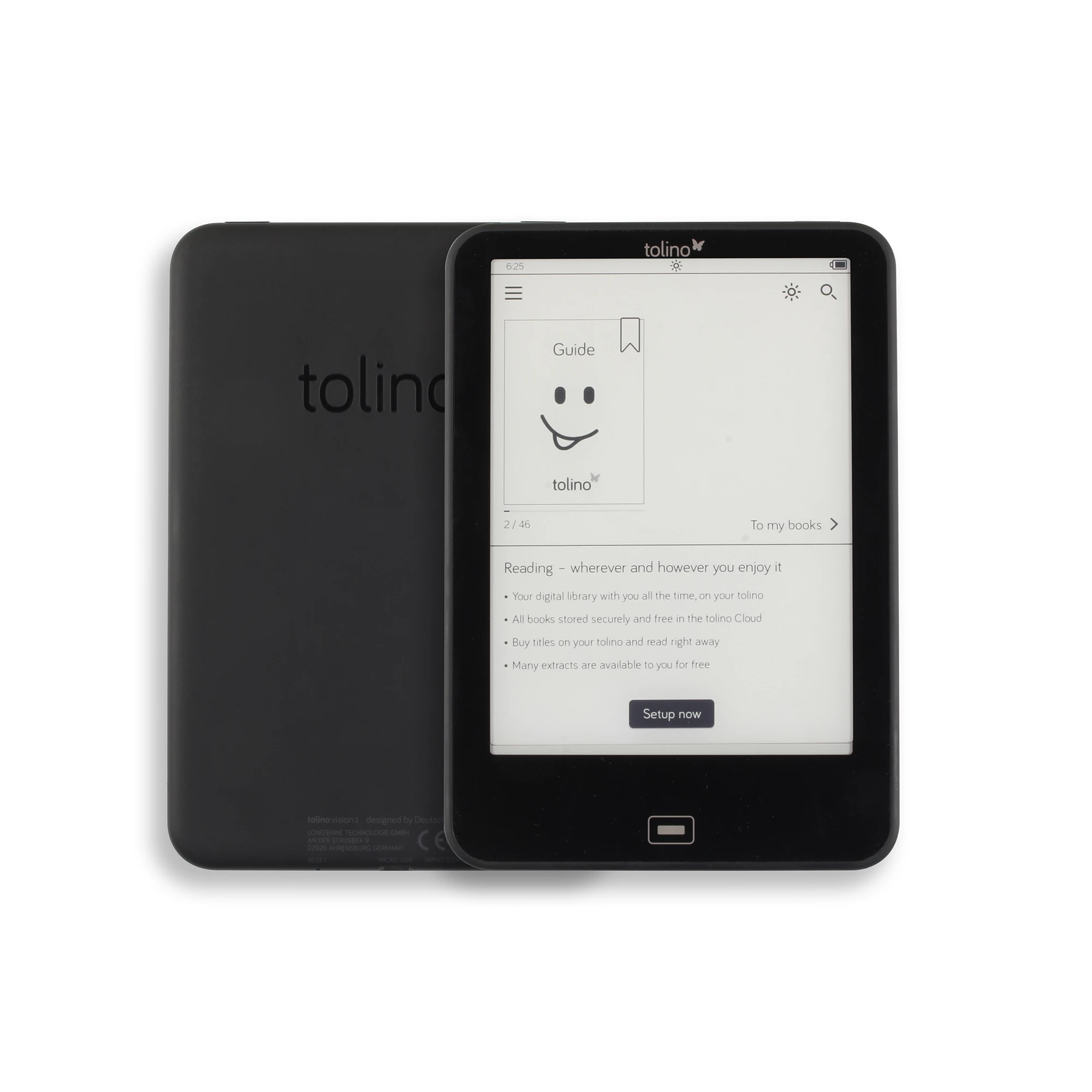 Водонепроницаемый Электронный считыватель Tolino Vision 2 e ink 6 дюймовый сенсорный