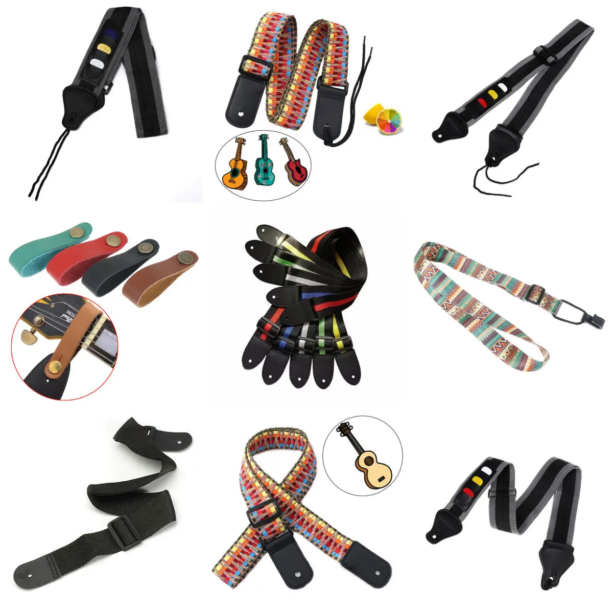 Ремень для гитары из нейлона ремень акустической электрогитары и басов