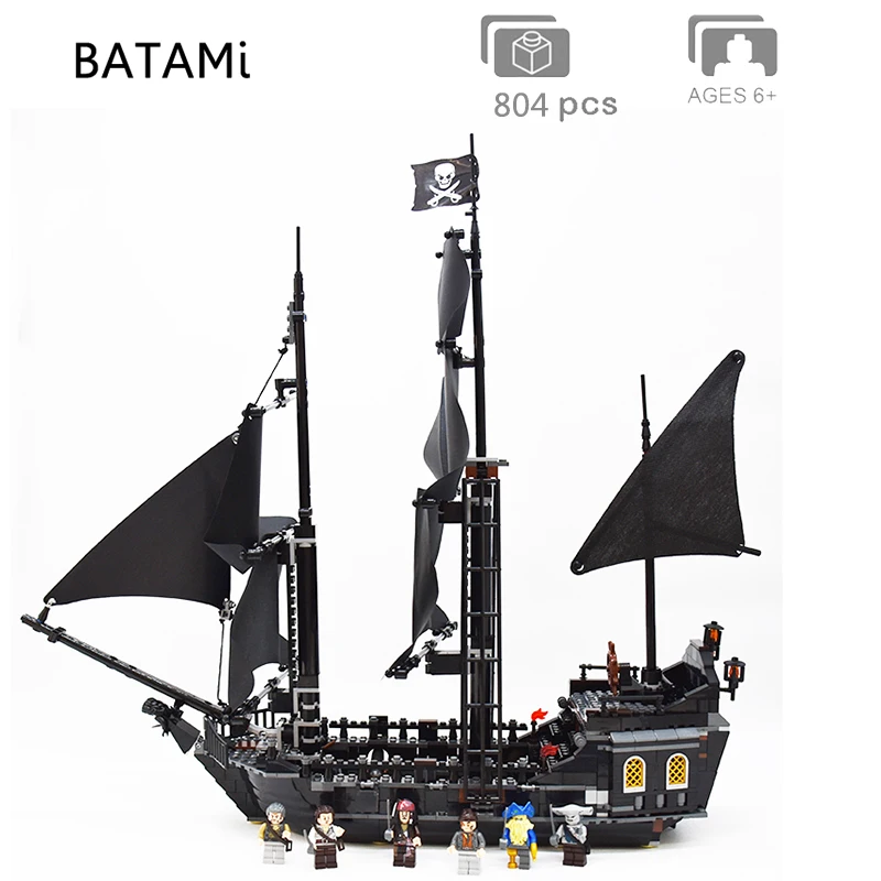Model Building Block Brick Toy Pirates of the Caribbean The Black Pearl Ship Imperial flagship bricks boat Metal Beard's Sea Cow | Игрушки