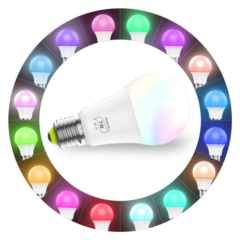 

WiFi Bulbs LED Smart Light Bulb Neon Changing Lamp App Voice Control Alexa Google Assistant Equivalent Home Lighting Lamp