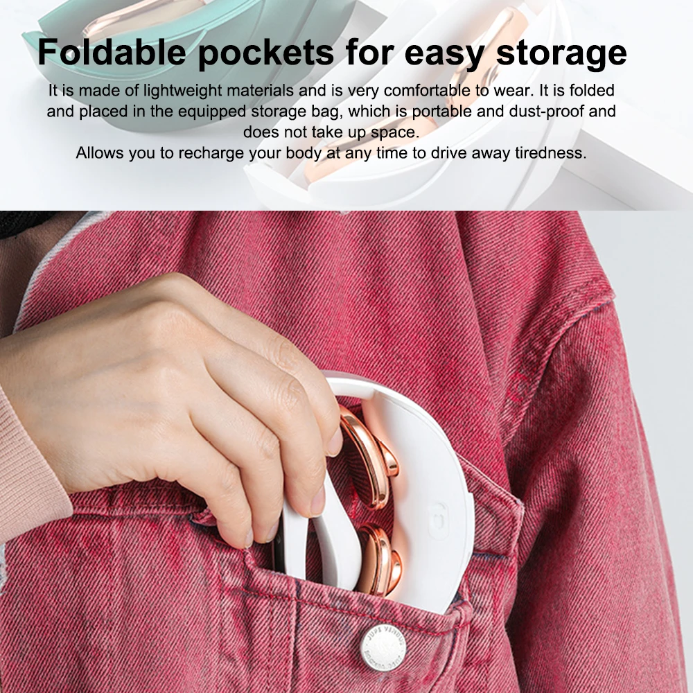 

Electric Neck Massager Foldable Low Frequency Shoulder Pain Relief Pulse Infrared Heating Hot Compress Gel Paste Neck Massage