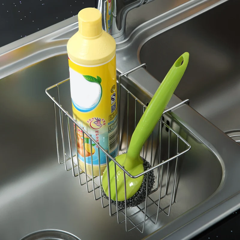 2 размера удобный кухонный держатель для губки из нержавеющей стали|Корзины