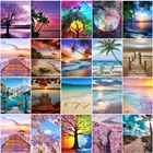 Алмазная живопись, пейзаж, закат, морской корабль, вышивка Doimaond, луна, дерево, Алмазная мозаика, Набор для вышивки крестиком, живопись, пейзаж