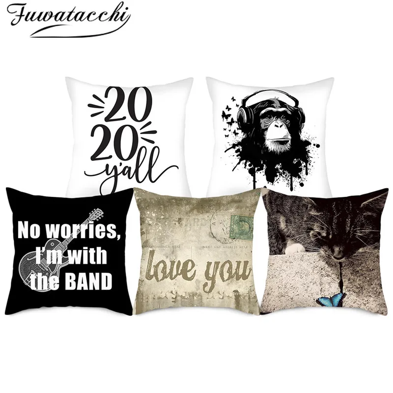 Fuwatacchi наволочка с рисунком краба орангутана 2020 букв для домашнего стула дивана