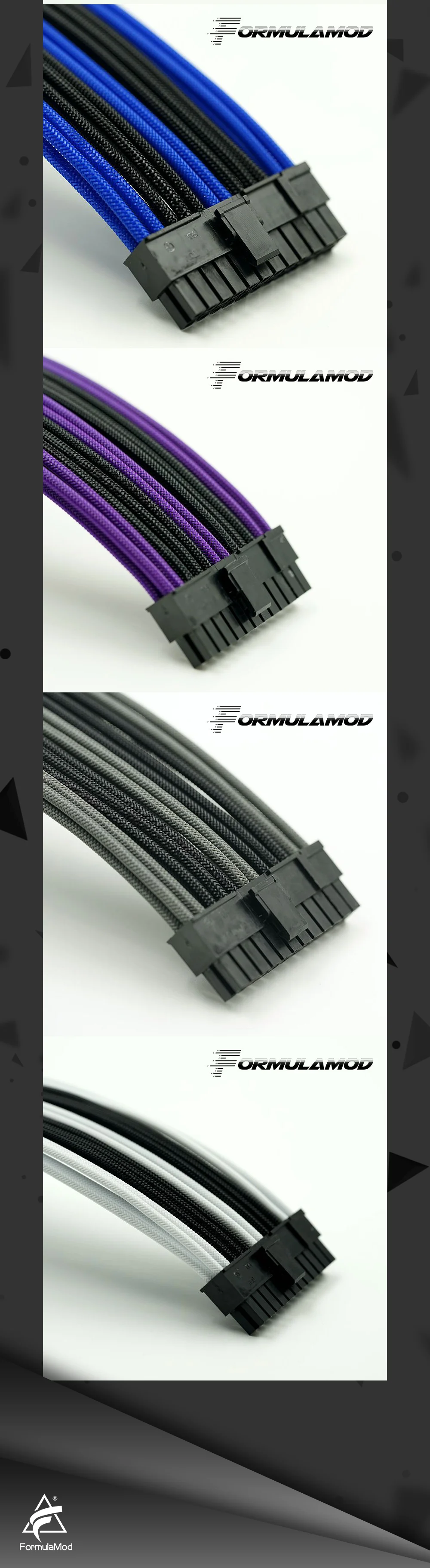 FormulaMod Fm-ATX24P-C, ATX 24Pin материнская плата удлинитель, 18AWG 24Pin многоцветные соответствующие кабели расширения