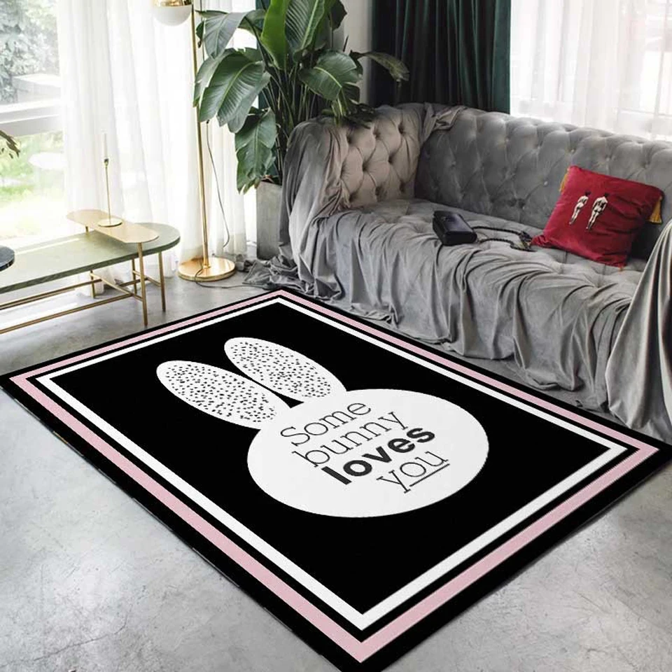 

Cute Cartoon Rabbit Carpets 3D For Home Living Room Bedroom Kids Bedside Mat Rug Japanese Korean Style Woman Girls Home Decor