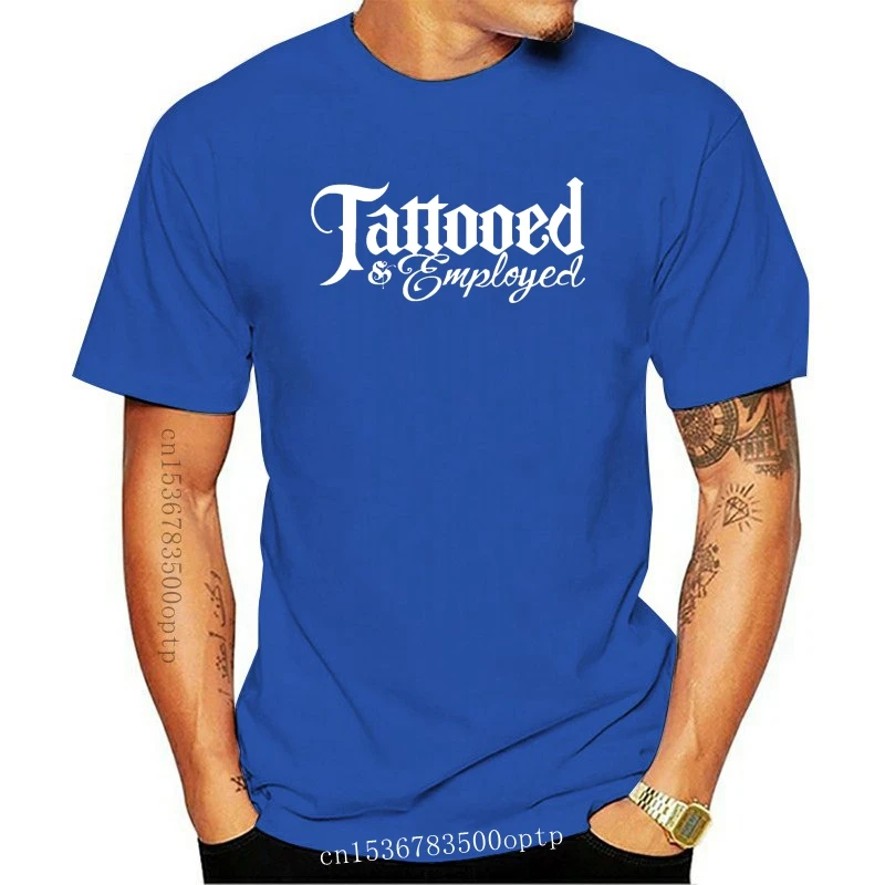 

New TATTOOED & EMPLOYED BLACK T SHIRT SIZES M-2XL LOW RIDER BIKER TATTOO STYLE