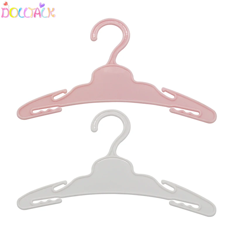 Hanger White Pink Plastic Hangers American Newborn Accessories Baby Toys Fit 18 Inch Girls Doll
