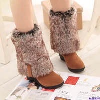 34 43 winter 3 styles fur boots ladies high heels platform knee high snow boots women 2021 warm fur wedge shoes woman