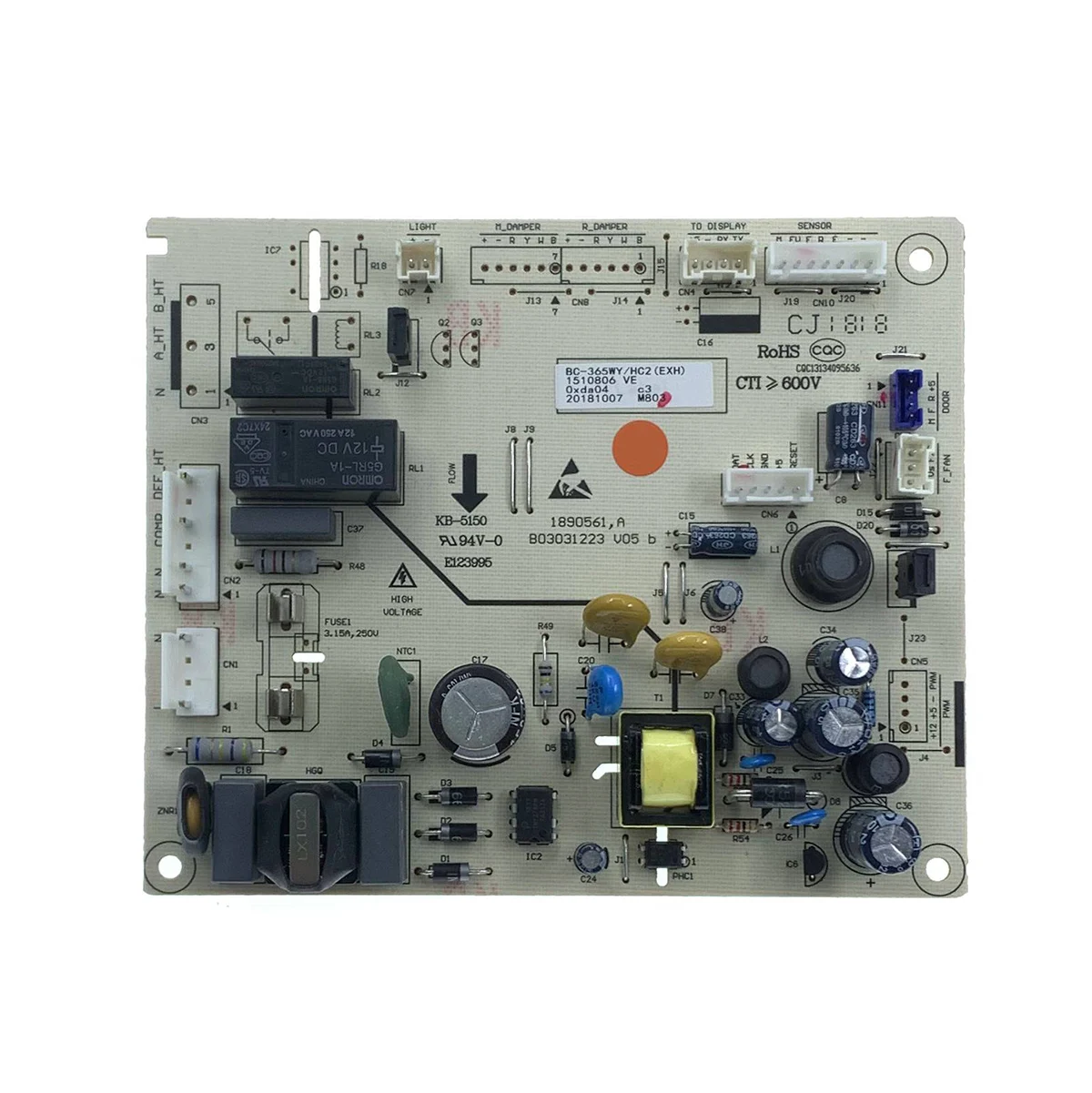 Placa de Controle de Energia Principal para Hr6aff355sd Hisense Geladeira Pcb Hr6aff355d K1510806 Bcd-365wy – Hc2 Exh