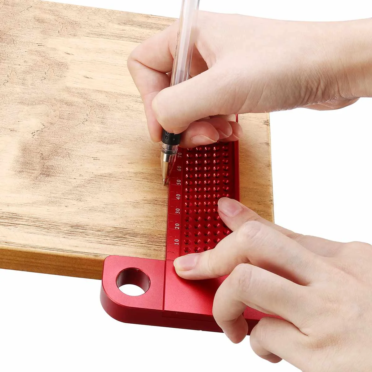 

Drillpro 260mm T-260 Hole Positioning Metric Measuring Ruler Precision Marking T-Rule Scriber Gauges Woodworking Tool