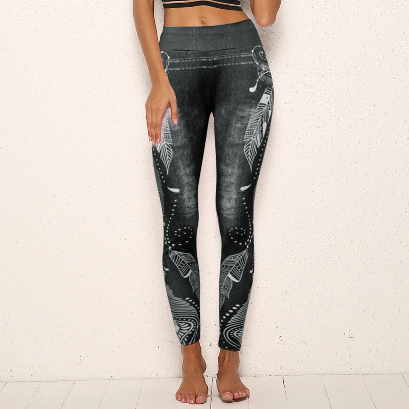 CALOFE/женские леггинсы с принтом узкие брюки из искусственной кожи повседневные