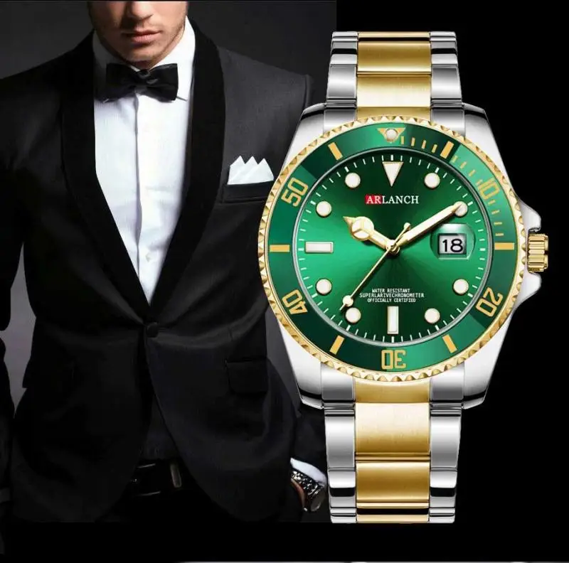 Мужские кварцевые часы с увеличительным стеклом и календарем мужские со