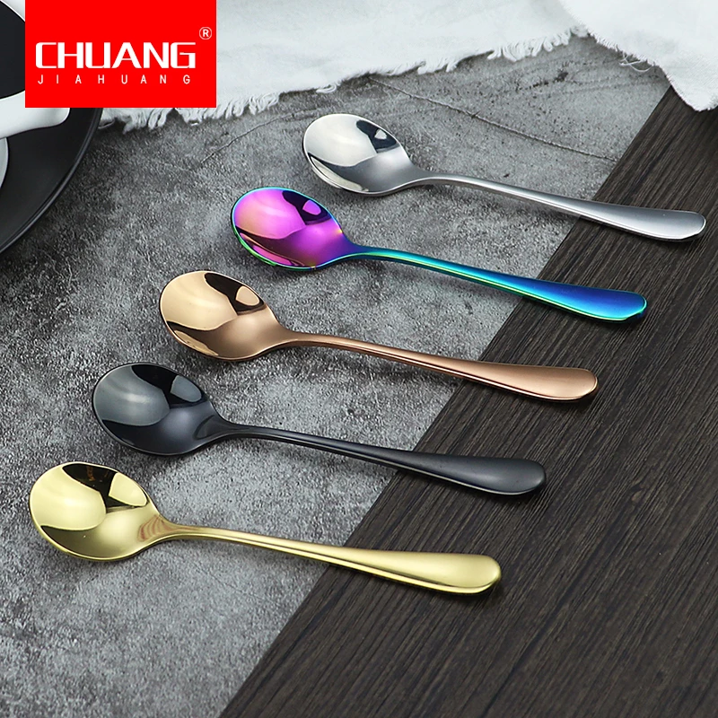 1 шт чашка кофейная красочная ложка кафе из нержавеющей стали Серебряная Золотая