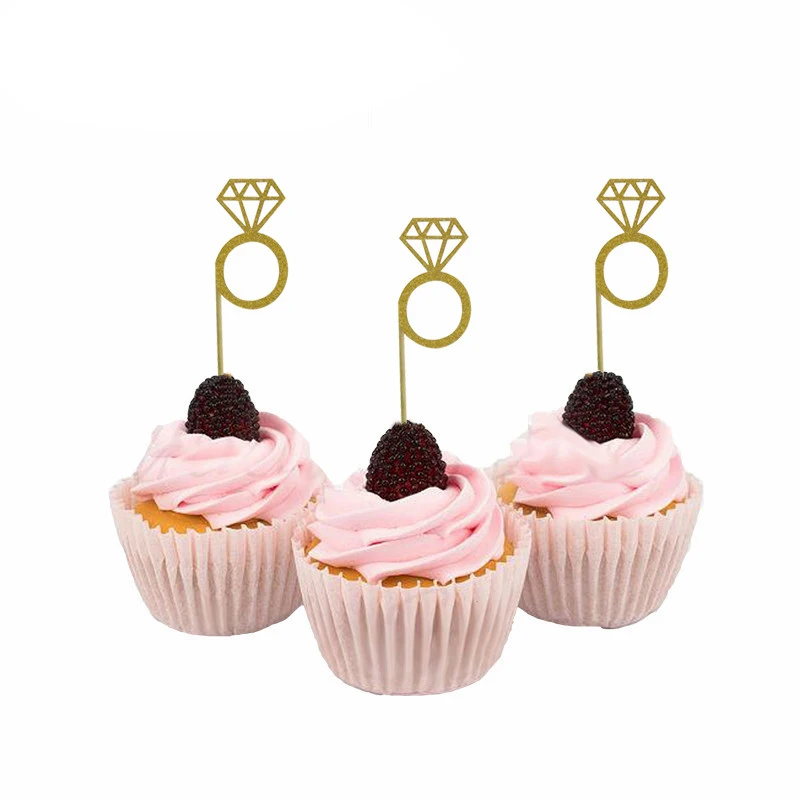 10 дюймов бриллиантовое кольцо топперы для кексов палочки свадьбы дня рождения