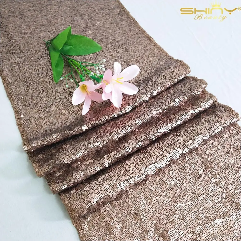 12x120 дюймов блесток настольный бегун шоколадный цвет длинный s для круглого стола