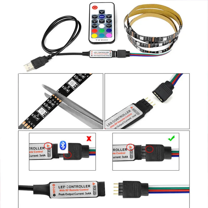 5 В USB Светодиодная лента 5050 RGB сменный светодиодный ТВ фоновый светильник ing 50 см 1 м 2 м 3M 4M 5 м DIY гибкий светодиодный светильник лента струнный светильник ing
